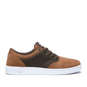 Supra Mens CHINO COURT Brown/Demitasse/white Low Top Shoes | CA-19323